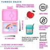 image:imageYumbox Leakproof Snack Box Jurassic Green SharkFifi Pink with Rainbow Tray