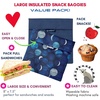 image:imageYumbox Wide Opening Sandwich BagSnack Bag Insulated Interior Reusable Fabric Easy Touch and Pull Closure Washable Food Safe BPA Free 8 x 75in  Pack of 2 Lunar and Navy BlueLunar