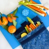 image:imageYumbox Wide Opening Sandwich BagSnack Bag Insulated Interior Reusable Fabric Easy Touch and Pull Closure Washable Food Safe BPA Free 8 x 75in  Pack of 2 Lunar and Navy BlueStarry