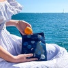image:imageYumbox Wide Opening Sandwich BagSnack Bag Insulated Interior Reusable Fabric Easy Touch and Pull Closure Washable Food Safe BPA Free 8 x 75in  Pack of 2 Lunar and Navy BlueLunar