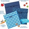 image:imageYumbox Wide Opening Sandwich BagSnack Bag Insulated Interior Reusable Fabric Easy Touch and Pull Closure Washable Food Safe BPA Free 8 x 75in  Pack of 2 Lunar and Navy BlueStarry