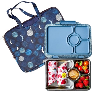 image:imageYumbox Paris Glitter Prt Leakproof Stainless Steel Lunch Box  Lunar Poche Insulated Sleeve  34 Cups Leakproof Compact amp Stylish Lunch Set for Work School or Travel