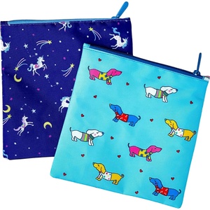 image:imageYumbox Reusable Sandwich Bags for Kids Lunch  Set of 2 Washable Snack Bags Unicorn amp Puppy Prints  Eco Friendly Food Safe BPA Free Zip Closure Large 8x8 inUnicorns  Woof