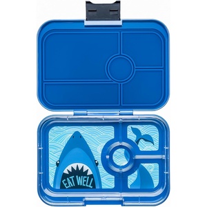 image:imageYumbox Tapas Leakproof Bento Box 4 Compartments Capri PinkDeep Blue Shark