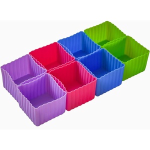 image:imageYumbox Silicone Bento Lunch Box Accessories and Baking Cups Set of 8 Multicolor Mini Cubes 2 x 2 x 15 inches